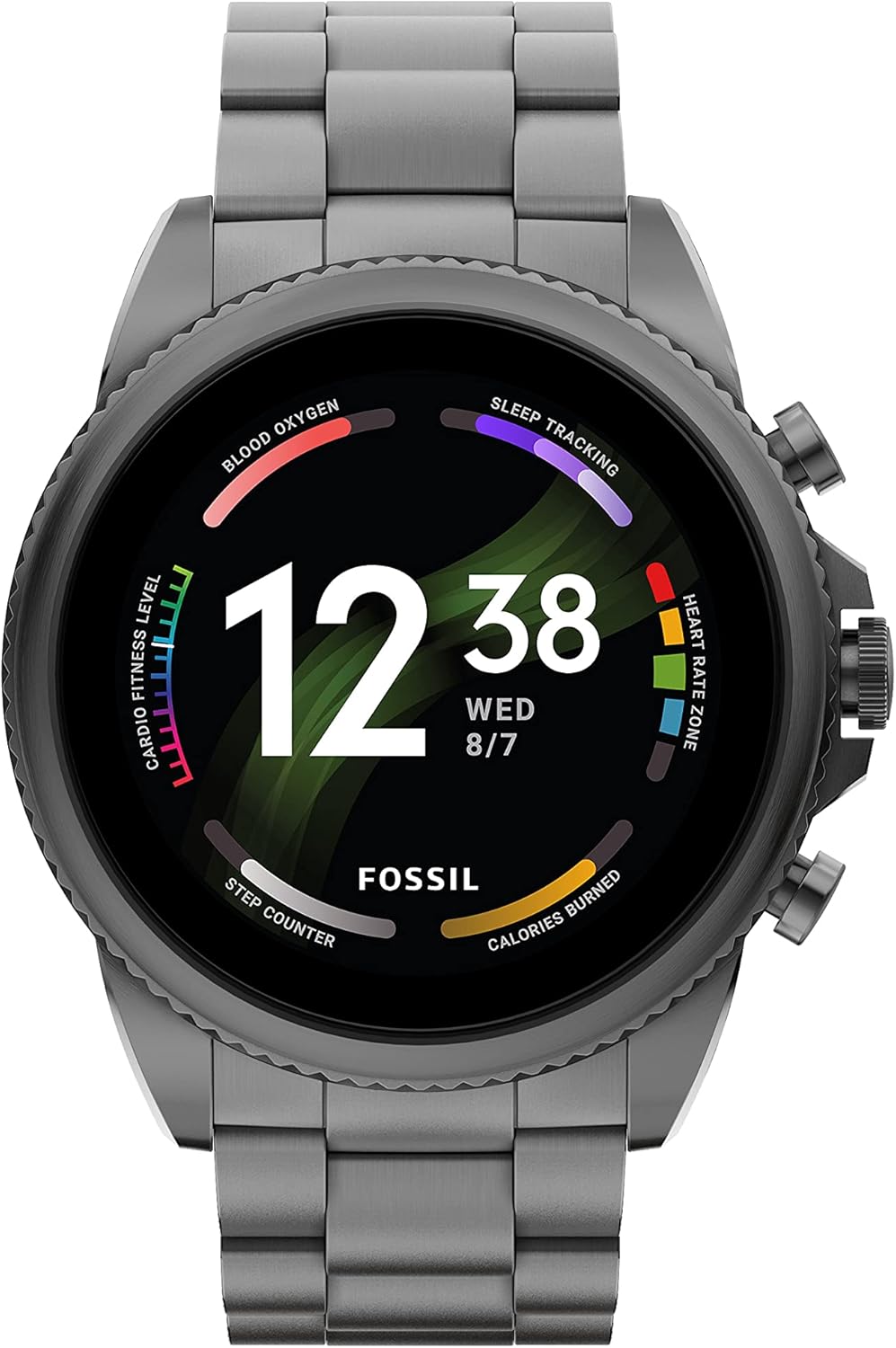 Fossil Mens Gen 6 44mm Stainless Steel Touchscreen SmartWatch - Smoke - FTW4059R