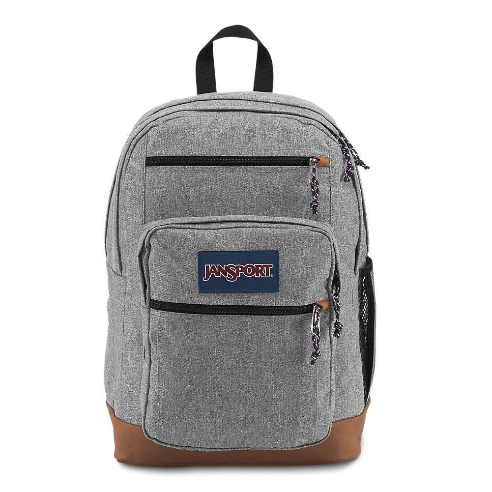 JanSport Cool Student Laptop Backpack - Grey Letterman Poly - JS0A2SDD3CL