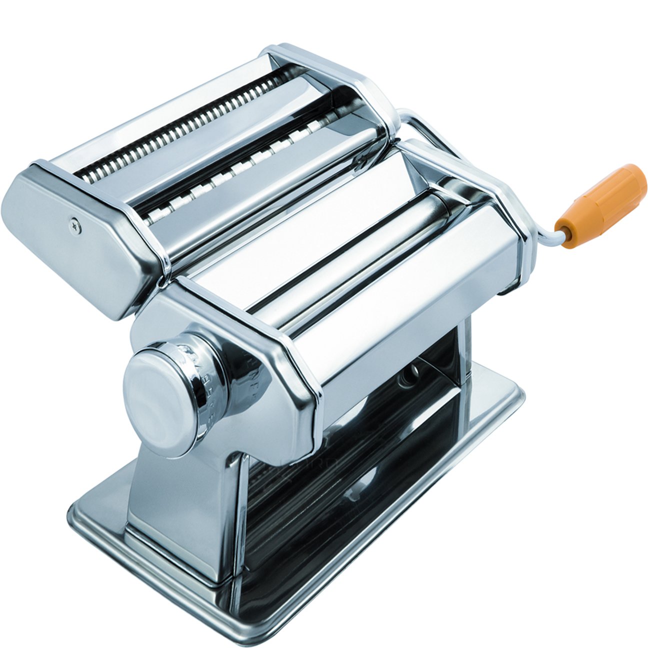 OxGord Pasta Maker Machine - Stainless Steel Roller for Fresh Spaghetti Fettuccine Noodle Hand Crank Cutter - (Open Box)