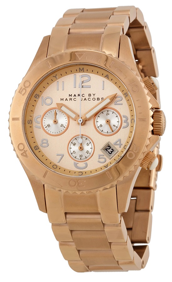 Marc by Marc Jacobs Rock Chronograph Rose Gold-Tone Ladies Watch MBM3156