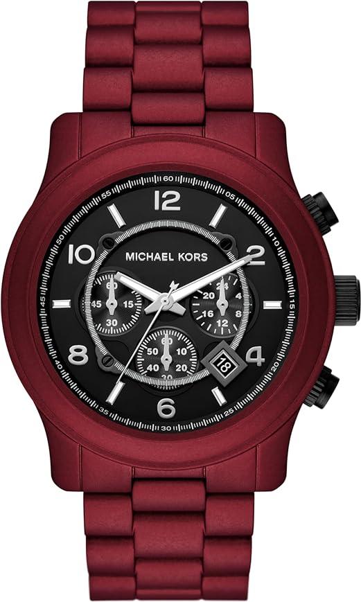 Michael Kors Runway Chronograph Red Matte Coated Mens Watch MK9148