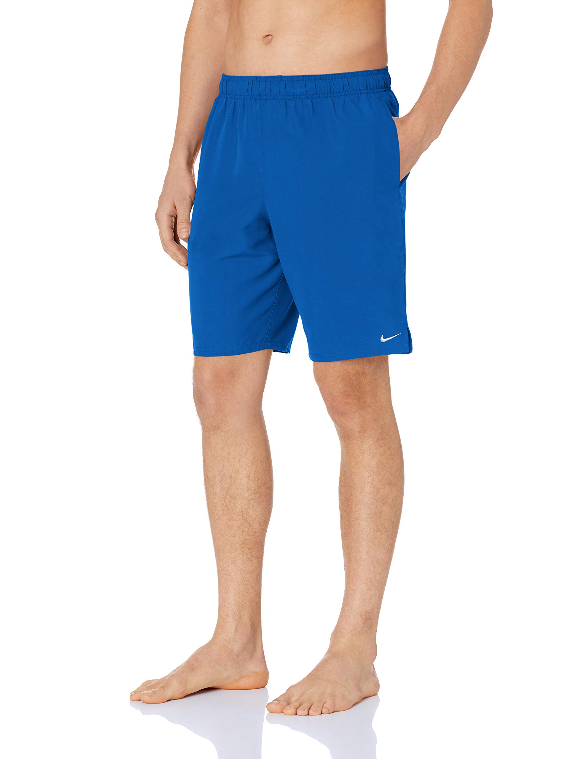 Nike Mens Solid Lap 9 Inch Volley Short Swim Trunk - Game Royal White - XXL