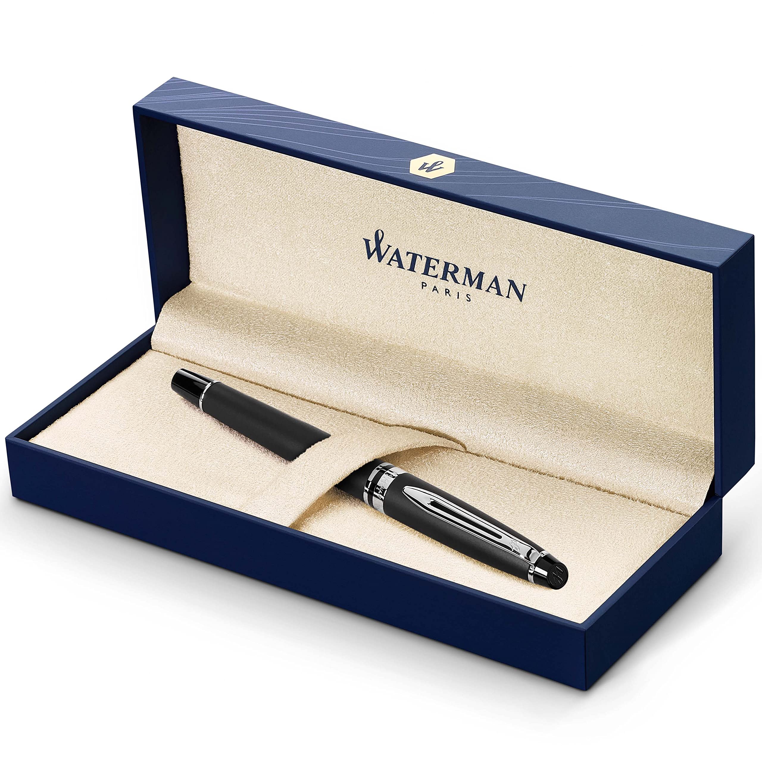 Waterman Expert Matte Black Rollerball Pen CT - Fine Point - Black Ink