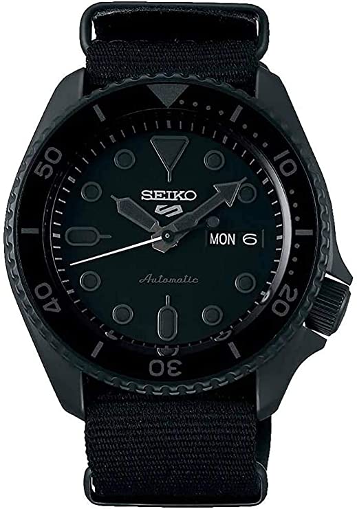 Seiko 5 Black Automatic Mens Watch SRPD79