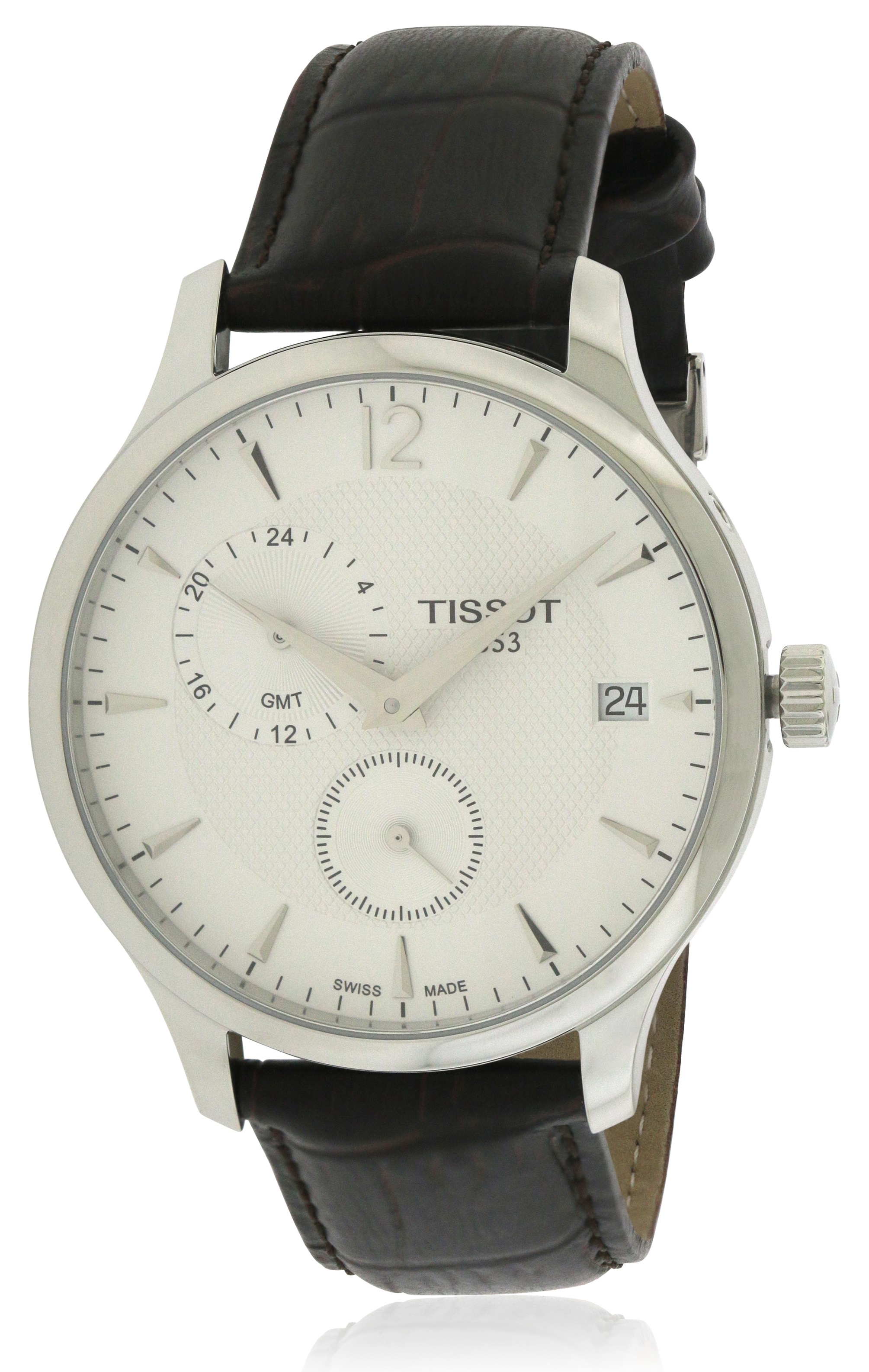 Tissot Tradition GMT Leather Mens Watch T0636391603700