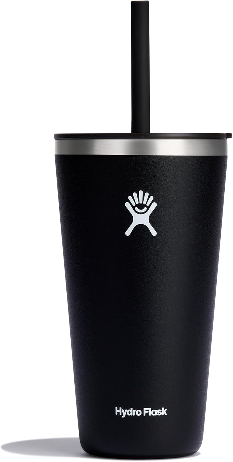 Hydro Flask All Around Tumbler with Lid and Straw - 28 oz - Black