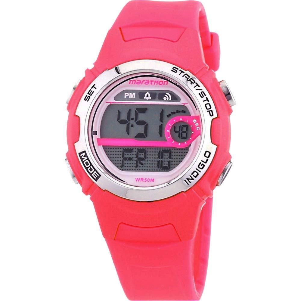 Timex Marathon Digital Pink Resin Girls Watch T5K771