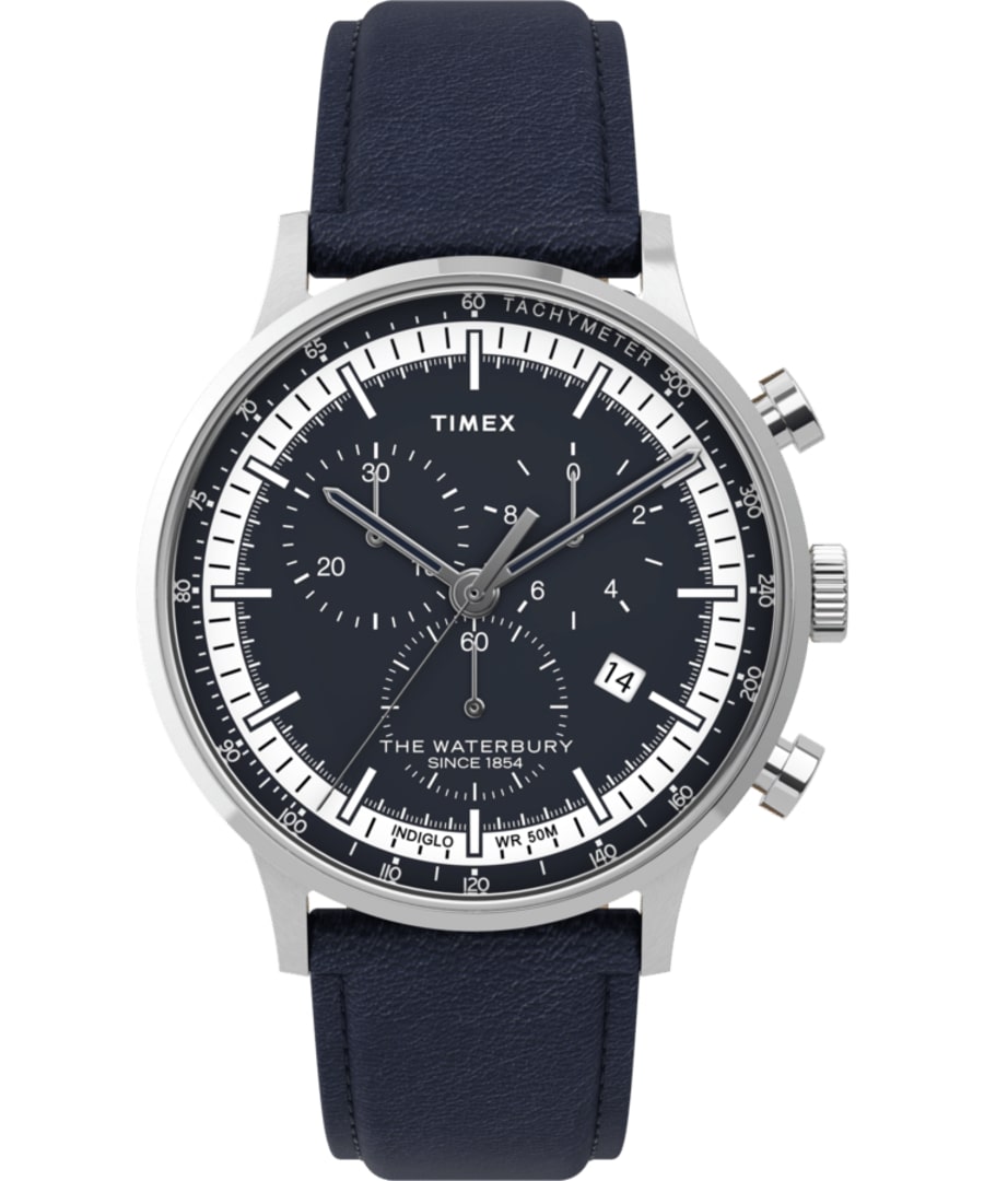 Timex Waterbury Classic Chronograph Leather Mens Watch TW2U04700