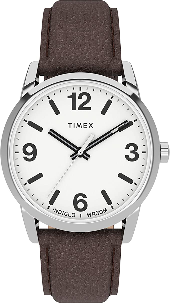 Timex Easy Reader Bold Brown Leather Mens Watch TW2U71600