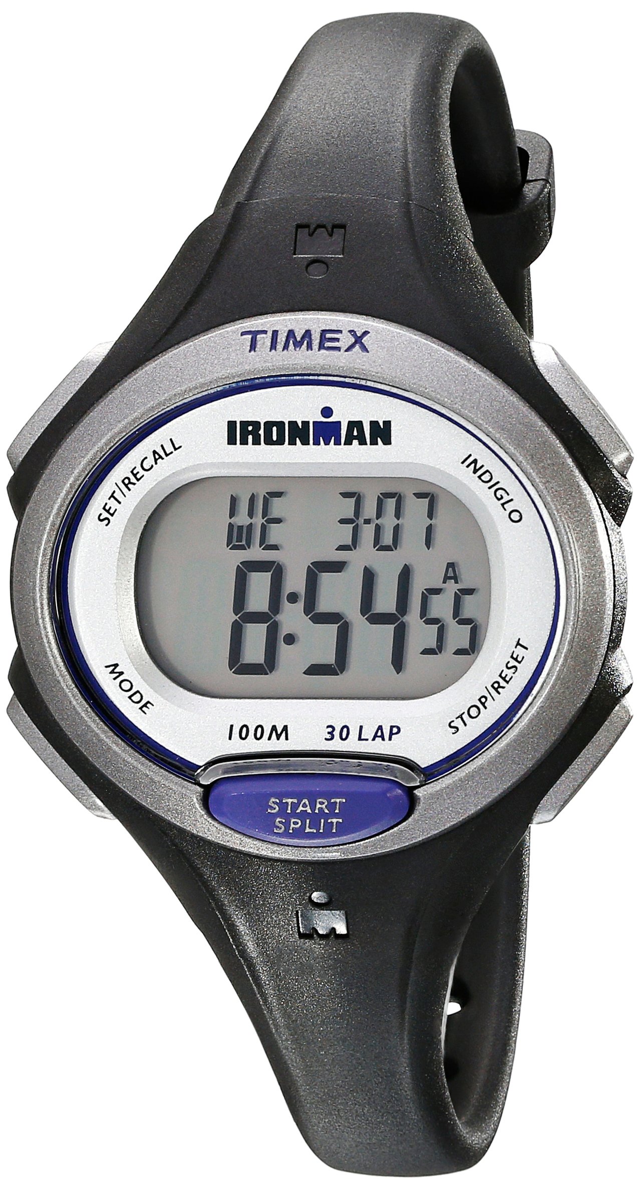 Timex Womens Ironman Essential | Black Mid-Size 30-Lap Memory Sport TW5K90000