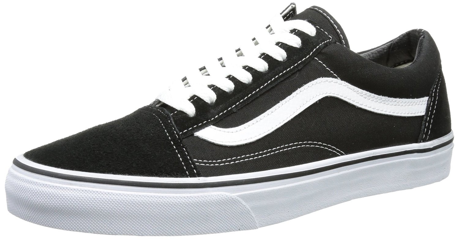 Vans Unisex Old Skool Skate Shoe - Black / White - Mens - 6 - Womens - 7.5