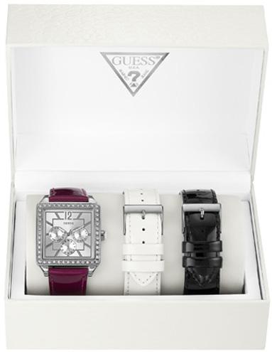 Guess Crystal Leather Box Set Ladies Watch W14046L1