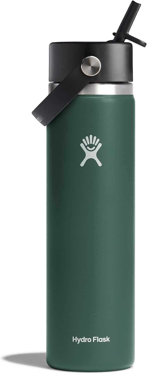 Hydro Flask Wide Mouth Water Bottle with Flex Straw Cap - 24 oz - Fir