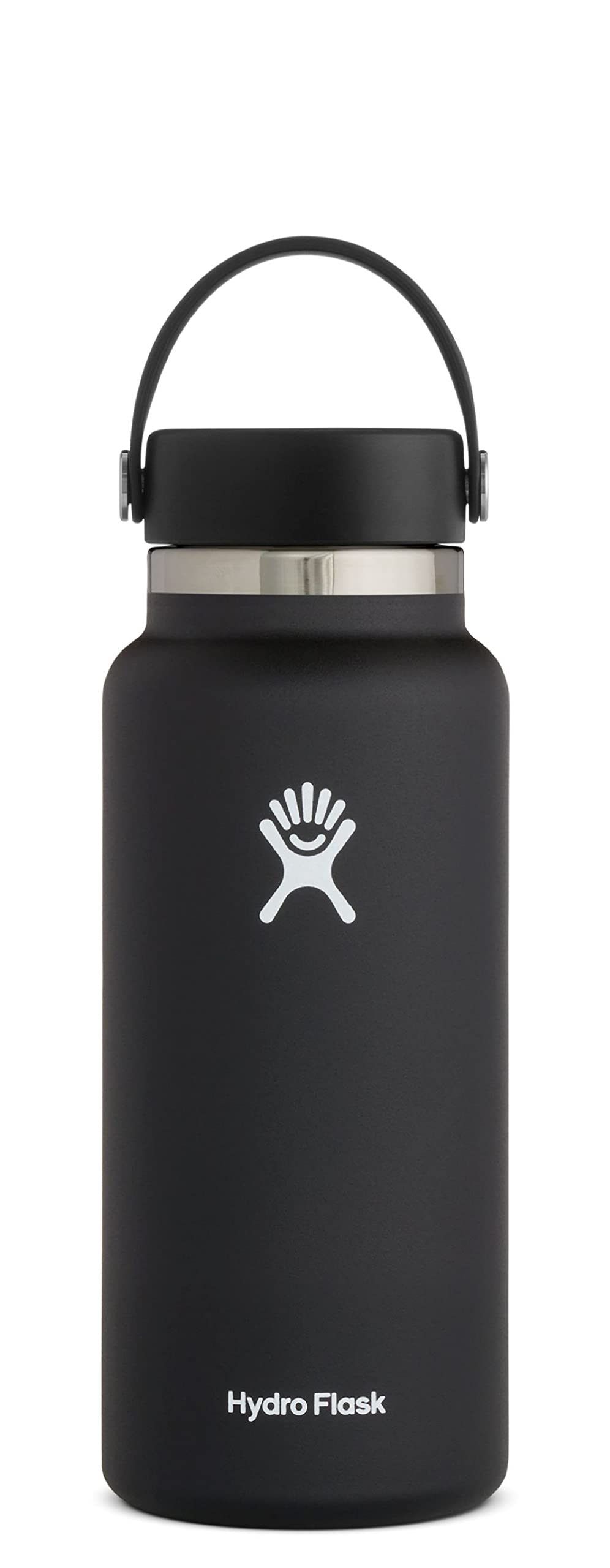 Hydro Flask Vacuum Insulated Stainless Steel Water Bottle Flask - Closeable Lid - Wide Mouth - 32 oz - Black