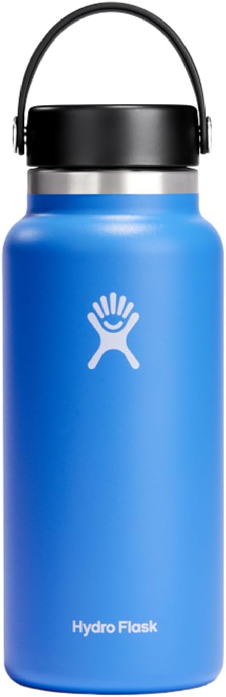 Hydro Flask Vacuum Insulated Stainless Steel Water Bottle Flask - Closeable Lid - Wide Mouth - 32 oz - Cascade