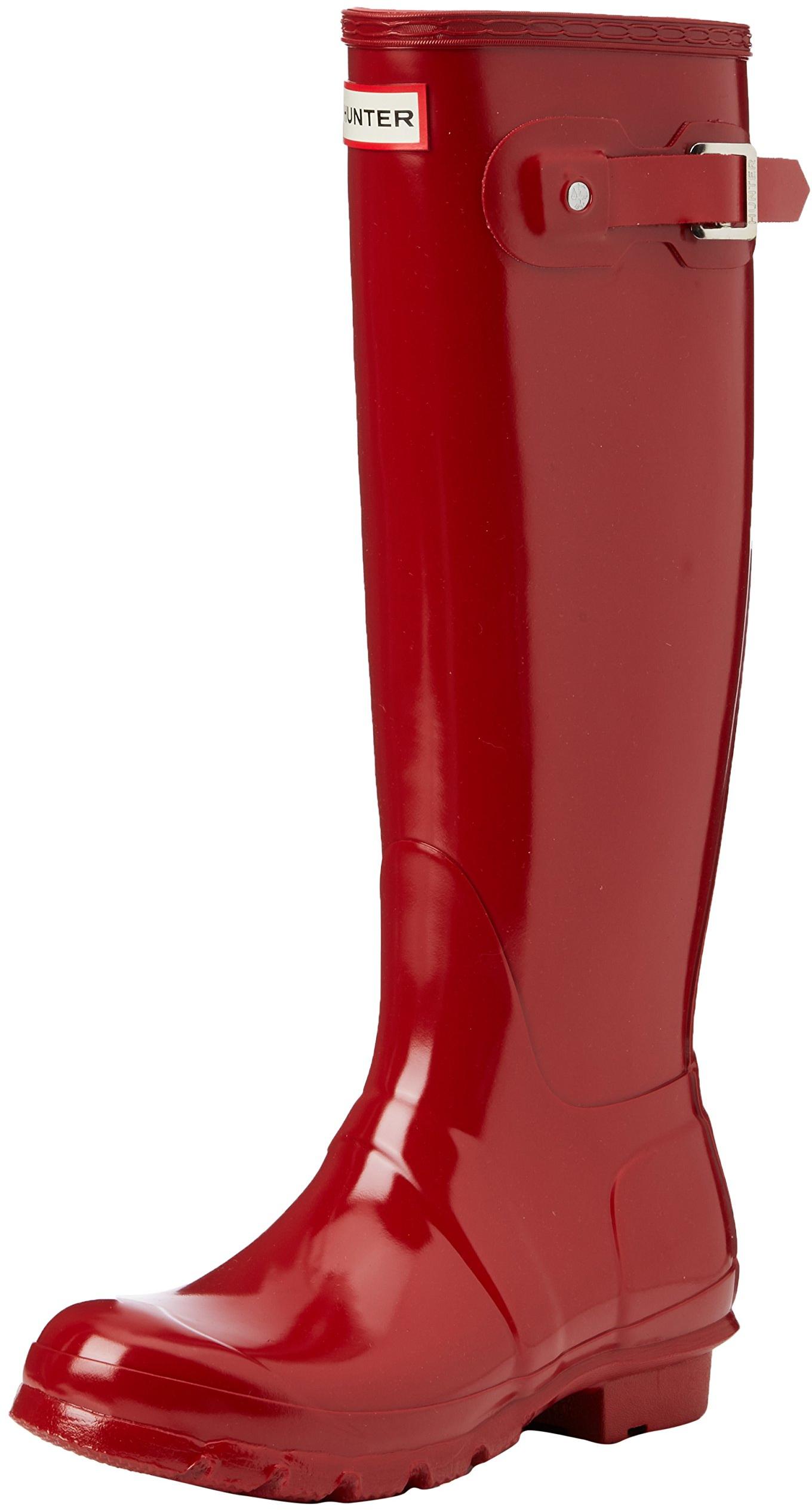 Hunter Womens Original Tall Gloss Rain Boots - Military Red - Size 7 - (Open Box)