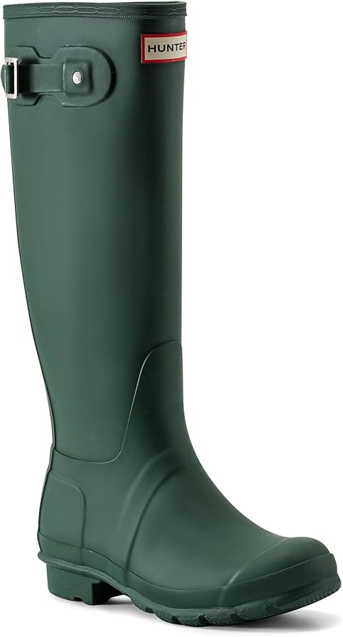 Hunter Womens Tall Back Adjustable Wellington Boots - Hunter Green - 6